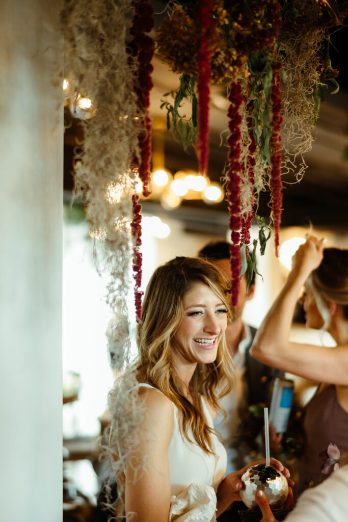 Katrina with Hanging Installation by Fiori Florals a Columbus Florist