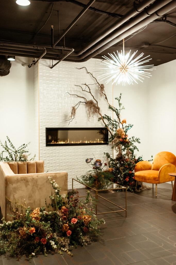 Installation at The Cove at WatersEdge created by Fiori Florals a Columbus Florist